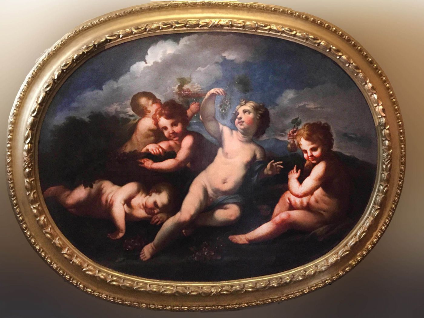 PARMIGIANINO THE YOUNGER - RARE - "YOUNG BACCHUS AND BACCHANAL WITH PUTTI AND FRUIT" - Michele Rocca known as PARMIGIANINO THE YOUNGER (Parma, 1666 - Venice, after 1751) (attributed to) - around 1730